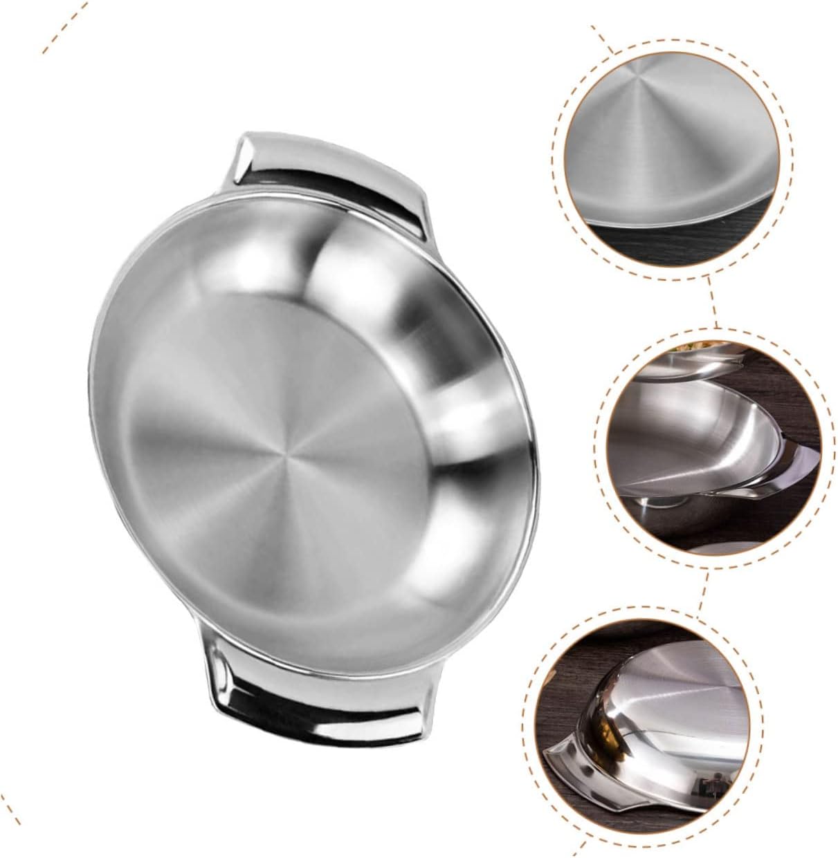 HOMSFOU Amphora – Tazones de acero inoxidable para cocina, paella, parrilla, utensilios de cocina, sartenes de inducción, sartén para wok, bandeja