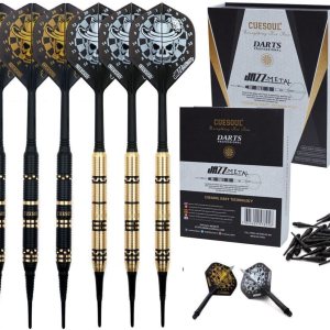 CUESOUL Jazz – Juego de dardos de punta suave de 0.67 oz con 6 vuelos integrados de plástico AK5 y 36 puntas de plástico para tablero de dardos CUESOUL Jazz – Juego de dardos de punta suave de 0.67 oz con 6 vuelos integrados de plástico AK5 y 36 puntas de plástico para tablero de dardos
