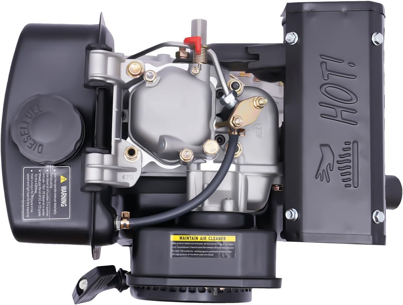 Motor Go Kart, motor diesel, motor diésel, 247CC de 4 tiempos de un solo cilindro de refrigeración por aire, motor diesel para máquinas de molienda,