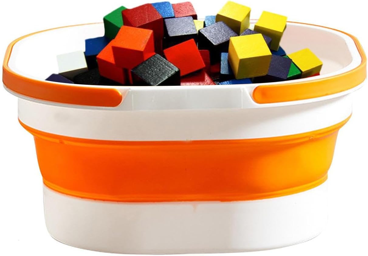 Cubo plegable, cubo plegable duradero, bañera de mango resistente, lavabo de baño portátil, cubo de lavandería con asa, cubo de agua multiusos, cubo