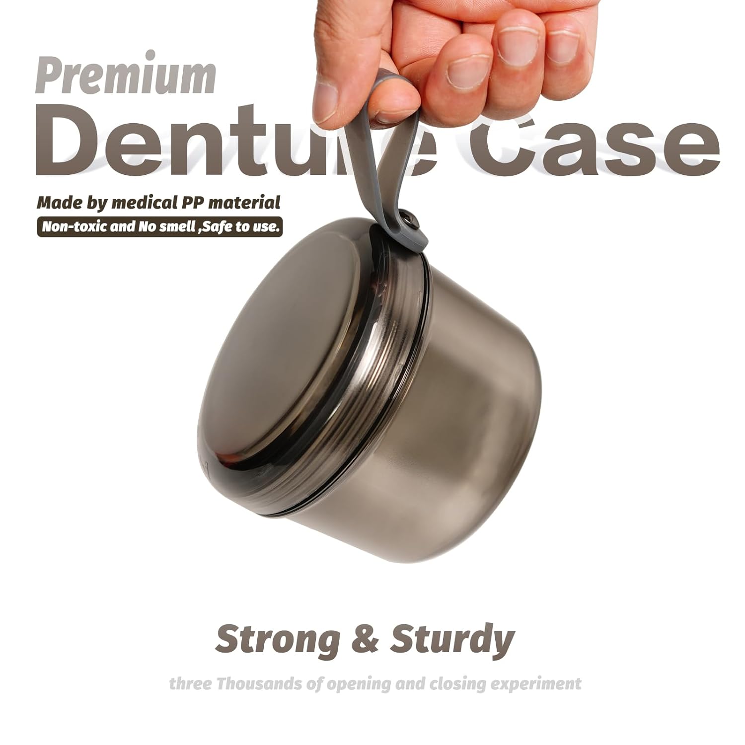 Uouovo Caja de baño de dentadura grande mejorada 2023, caja de limpieza para dentaduras postizas sin fugas, cuidado limpio completo para dentaduras,
