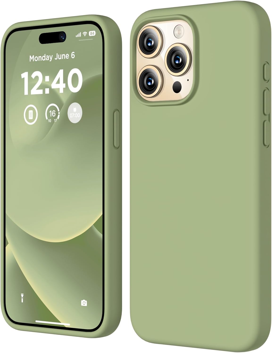 COFFKER Funda compatible con iPhone 15 Pro, funda de silicona líquida, cuerpo completo, funda protectora a prueba de golpes, funda delgada para