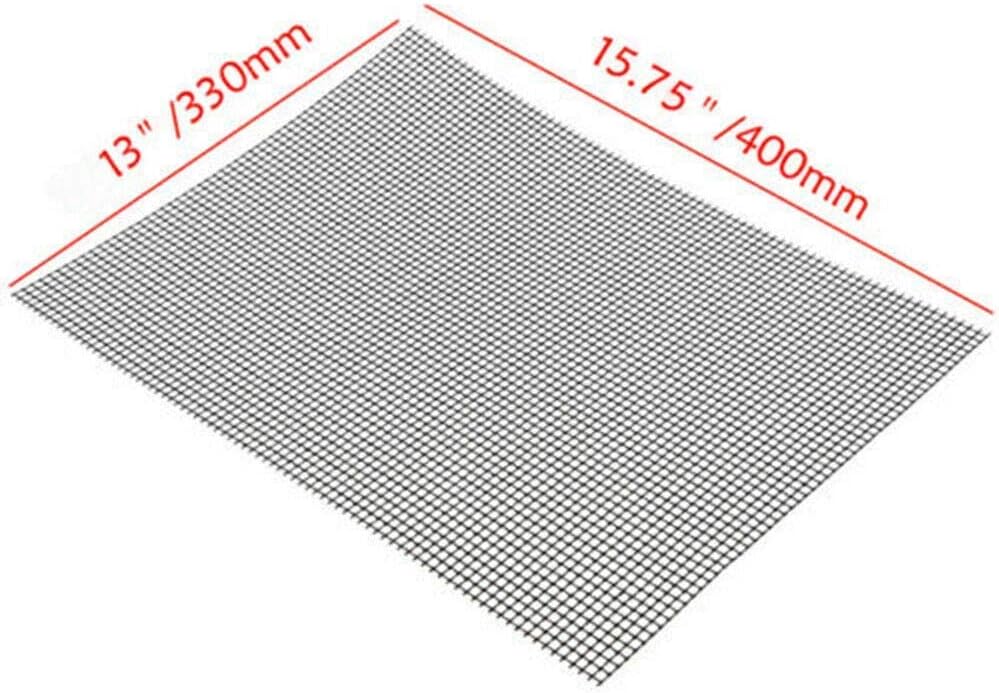 Juego de 4 alfombrillas de malla para barbacoa, resistentes al calor, recubiertas de PTFE de fibra de vidrio de 15.75 x 13 pulgadas, antiadherentes