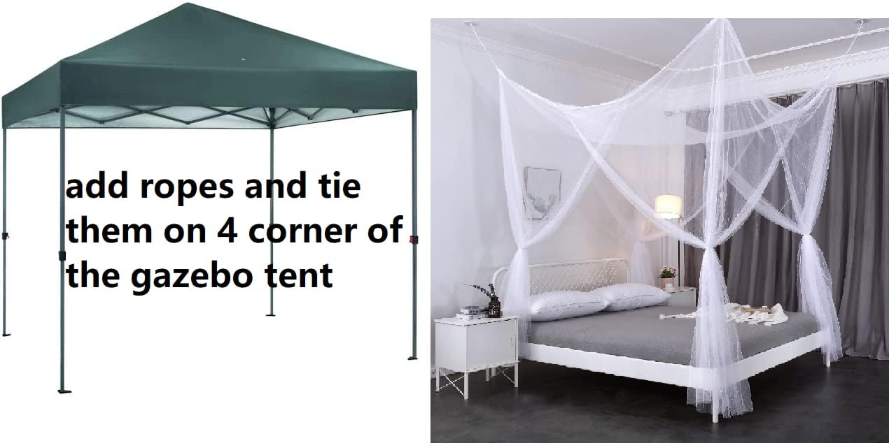 Toldo de red 4 Poster de Octorose mosquitero funcional tamaño Queen o King