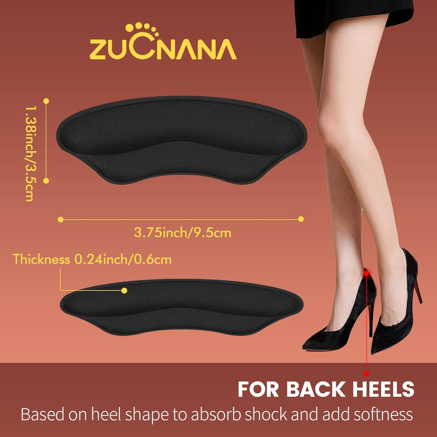 Forro de empuñaduras de talón para zapatos sueltos (8 pares16 piezas), insertos de cojín de talón para mujeres y hombres, zapatos demasiado grandes,
