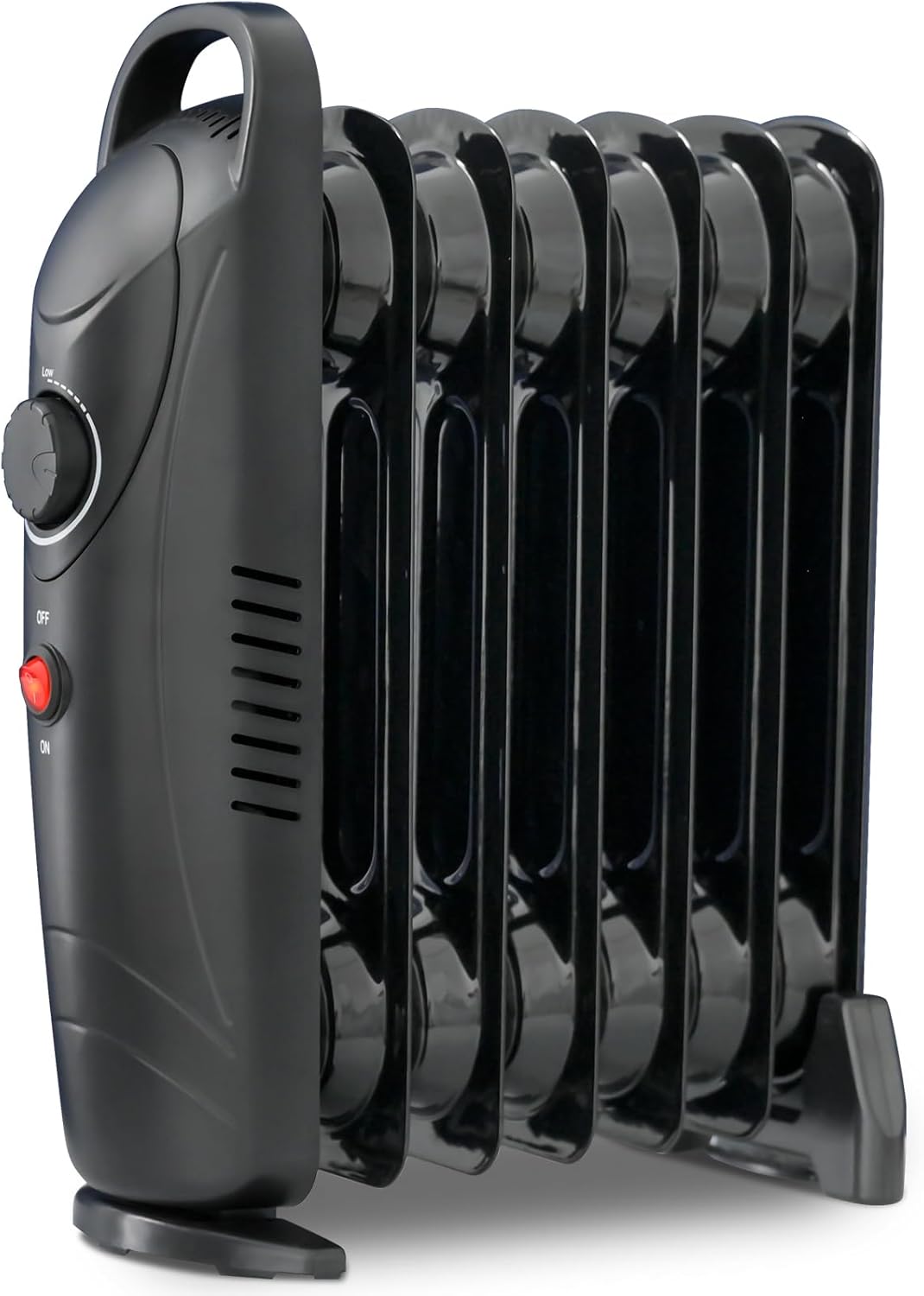 LifePlus Calentador lleno de aceite, calentador de espacio radiante portátil de 700 W con termostato ajustable, calentador eléctrico pequeño