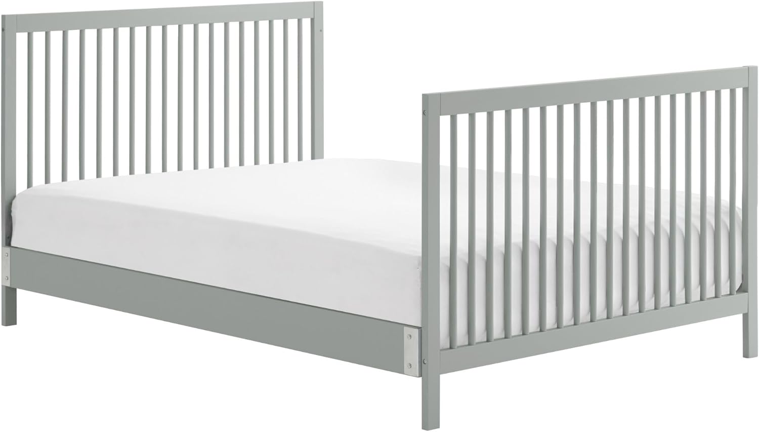 Oxford Baby Essentials Island Cuna convertible 4 en 1 de tamaño matrimonial con husillos redondos, gris