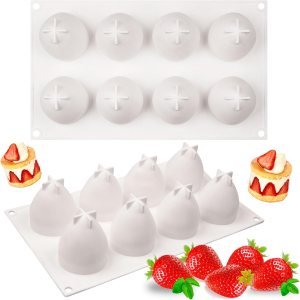 Molde de silicona en forma de fresa, molde de pastel de mousse de frutas 3D para decoración de pasteles, decoración de cupcakes, postre, chocolate, Molde de silicona en forma de fresa, molde de pastel de mousse de frutas 3D para decoración de pasteles, decoración de cupcakes, postre, chocolate,