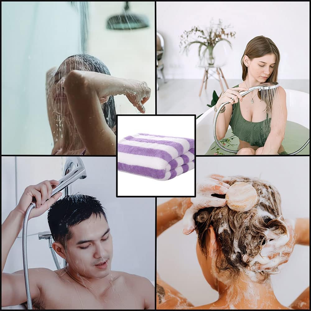 Paquete de 2 toallas de baño de microfibra superabsorbentes, toallas de baño de secado rápido, toallas de mano ultrasuaves para baño, toallas de