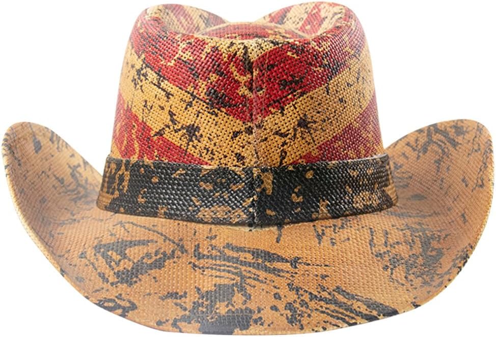 VILLCASE Sombrero de verano de paja para el día de la independencia, playa, Panamá, sombrero clásico de jazz para hombres y mujeres, 4 de julio
