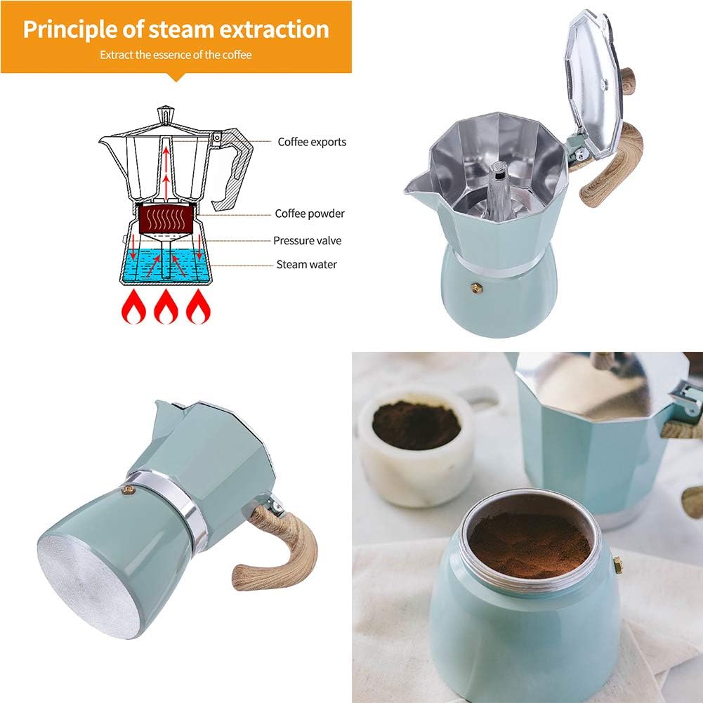 máquinas de café multifunción de aluminio Moka Pot, cafetera espresso de la estufa, cafetera italiana clásica, cafetera de la estufa Cafetera de