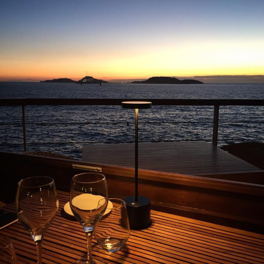 TUIKITO Paquete de 2 lámparas de mesa inalámbricas recargables, funciona con pilas, luz de mesa LED para restaurante al aire libre, 5000 mAh hasta