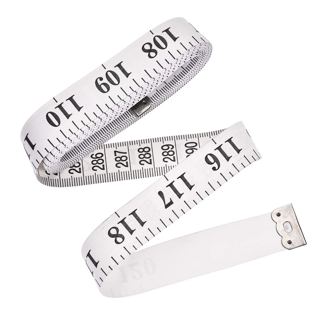 uxcell Cinta métrica de tela para cuerpo 118.1 in 120 pulgadas métrica cinta métrica suave de doble cara para costura a medida blanca