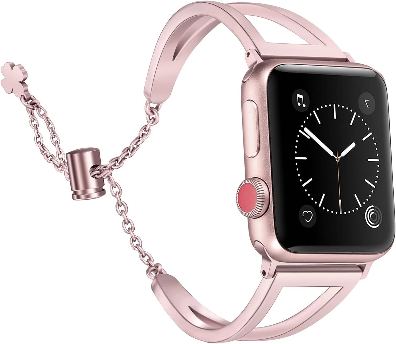 Secbolt Correas de acero inoxidable compatibles con correas de Apple Watch de 1.49, 1.57, 1.61, 1.65, 1.73 y 1.77 pulgadas, iWatch Series