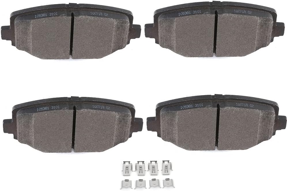 SCITOO Juego de pastillas de freno de cerámica traseras D1596 para Chrysler Town & Country 12-16, Dodge Grand Caravan 12-19, Dodge Journey