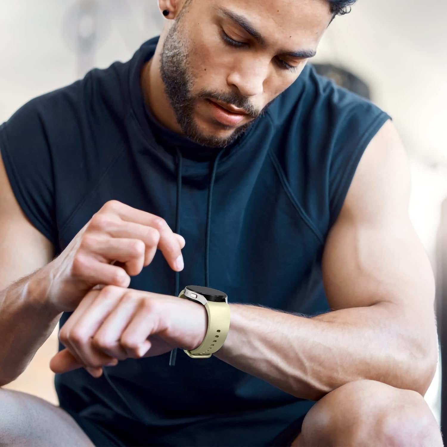 Lerobo Paquete de 5 correas sin huecos compatibles con Galaxy Watch 654Watch 5 Pro BandGalaxy Watch 4, correa deportiva de silicona suave de 0.787