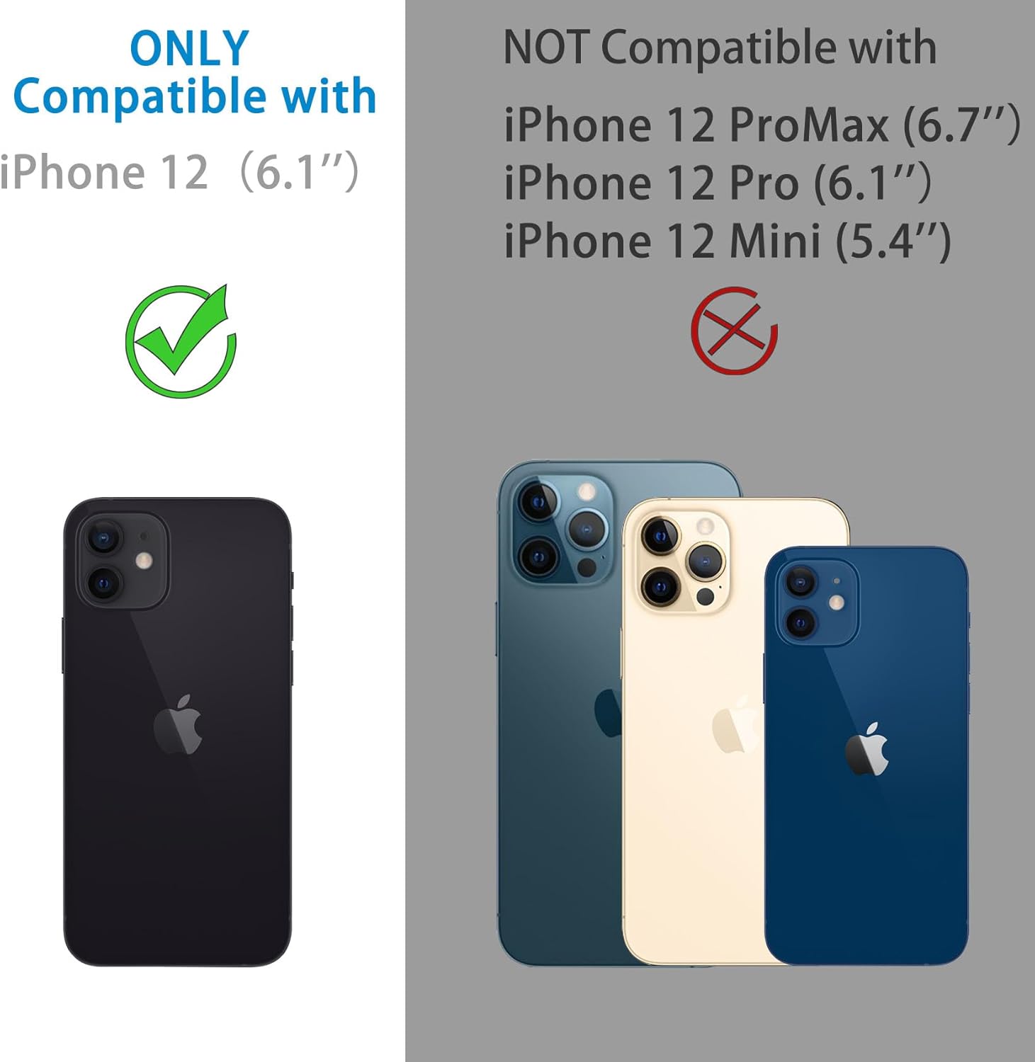 Paquete de 3 protector de lente de cámara de vidrio templado para iPhone 12 de 6.1 pulgadas, Ultra HD, dureza 9H, antiarañazos, compatible con