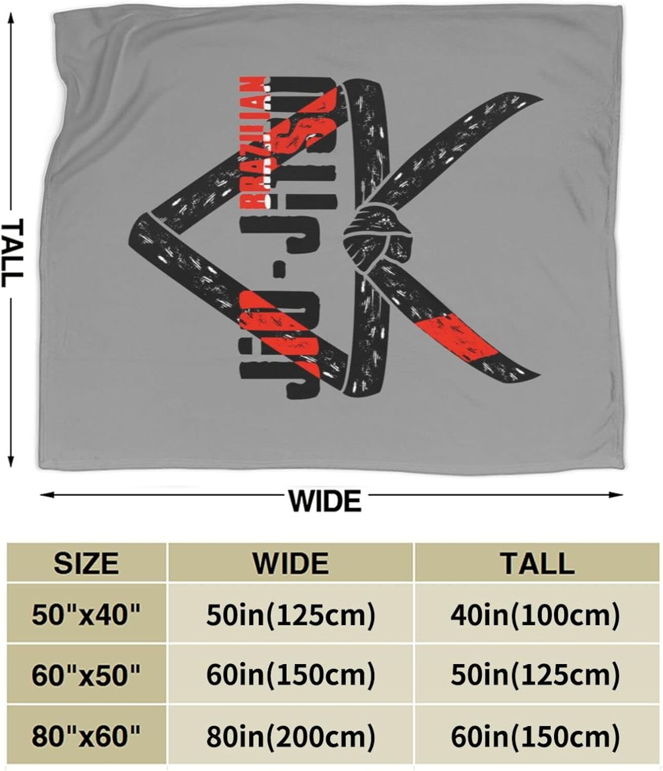 Jiu Jitsu – Manta de forro polar para cama y sofá, tamaño 50 x 40 pulgadas para esterillas de yoga y funda de almohada