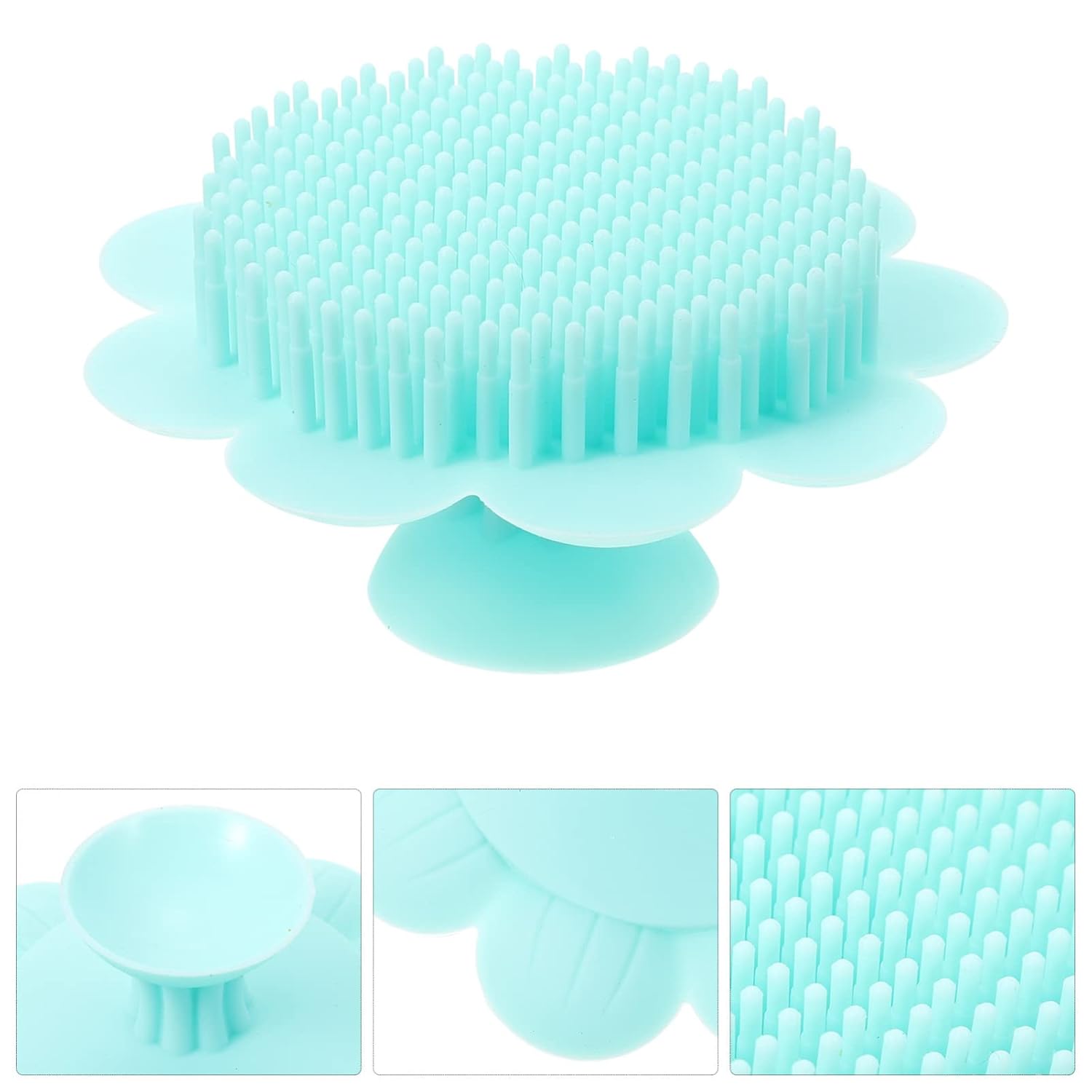 Cepillo de pelo para bebé, exfoliación del cuero cabelludo masajeador de cabello, cepillo de lavado de cabello verde, cepillo para la caspa y la