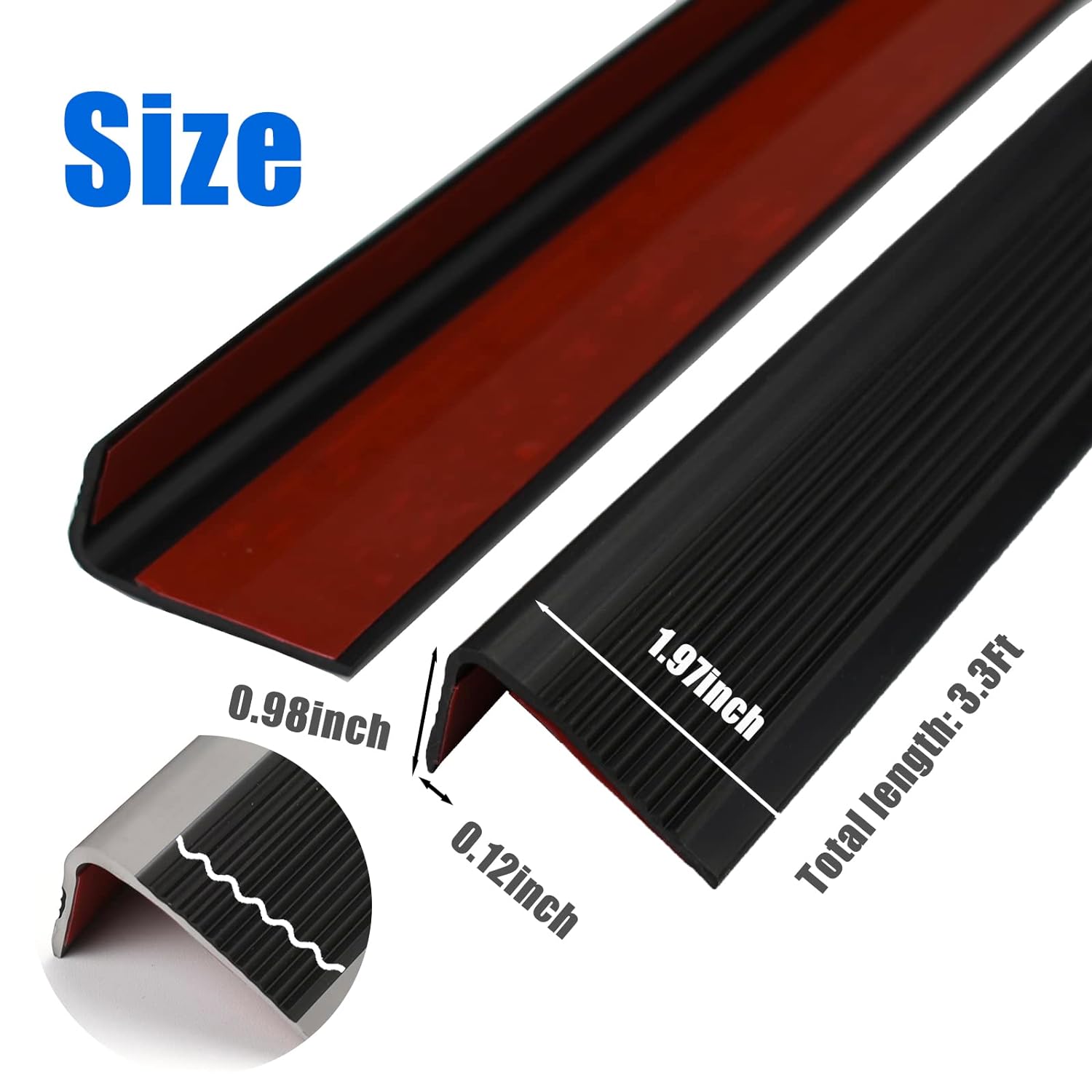 Socein Protector de vinilo para escaleras, protector autoadhesivo para borde de escalera, borde de escalera, antideslizante e impermeable, escaleras
