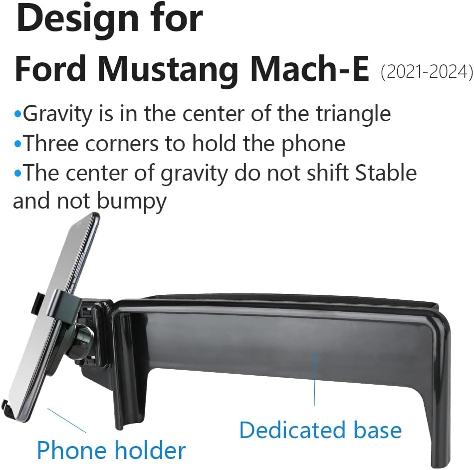LUNQIN Soporte para teléfono de coche para Ford Mustang Mach-E 2021 2022 2023 2024 Accesorios de automóvil Soporte de navegación Decoración interior