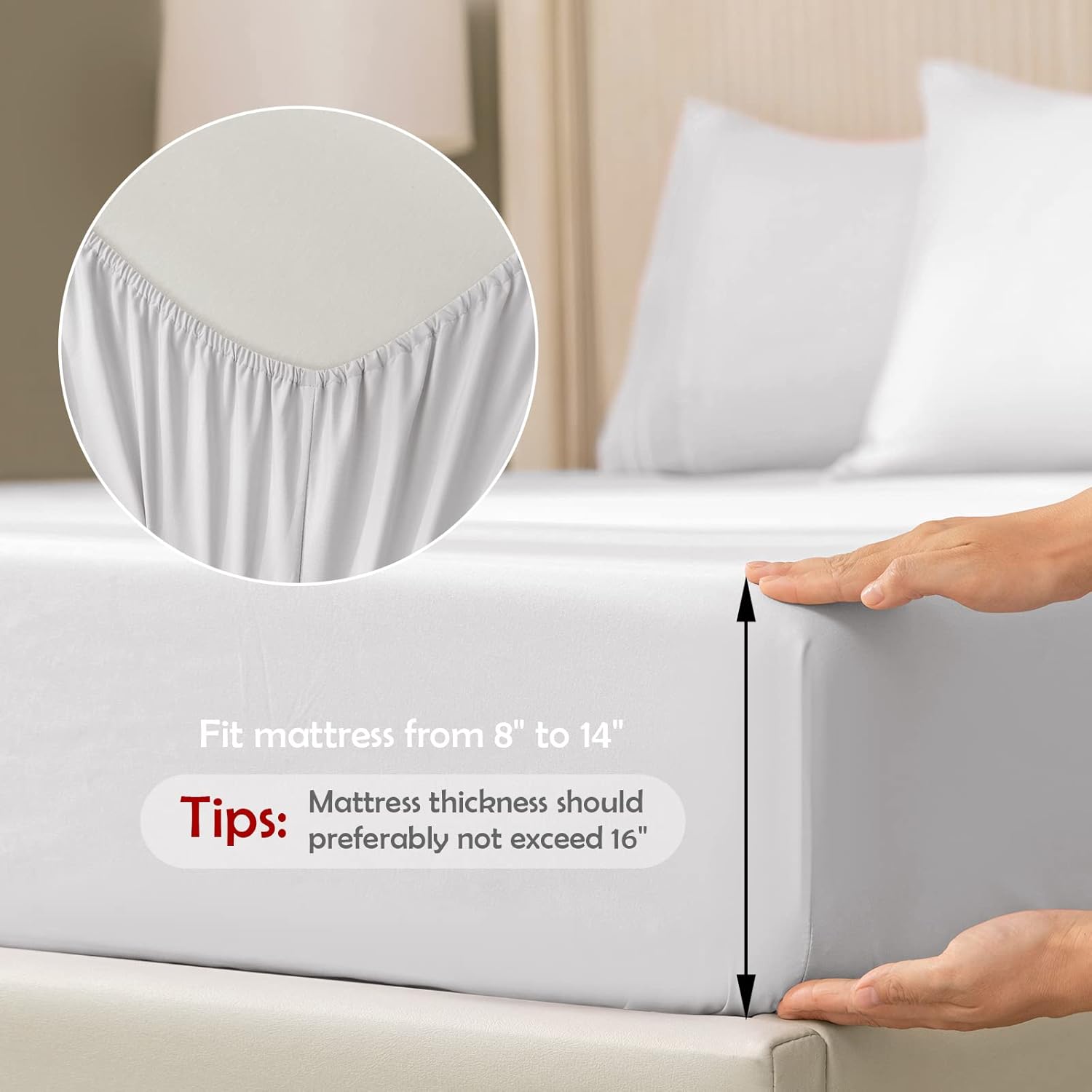 REDKEY Juego de sábanas de 3 piezas para cama individual, suaves y transpirables, juego de sábanas y fundas de almohada con bolsillo profundo,