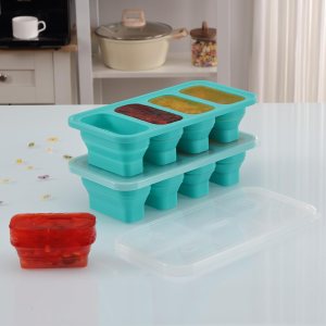 Hitseon – Bandeja de silicona para congelador con tapa, contenedores plegables extra grandes de silicona para congelador, 3 tazas, 12.7 fl oz, Hitseon – Bandeja de silicona para congelador con tapa, contenedores plegables extra grandes de silicona para congelador, 3 tazas, 12.7 fl oz,
