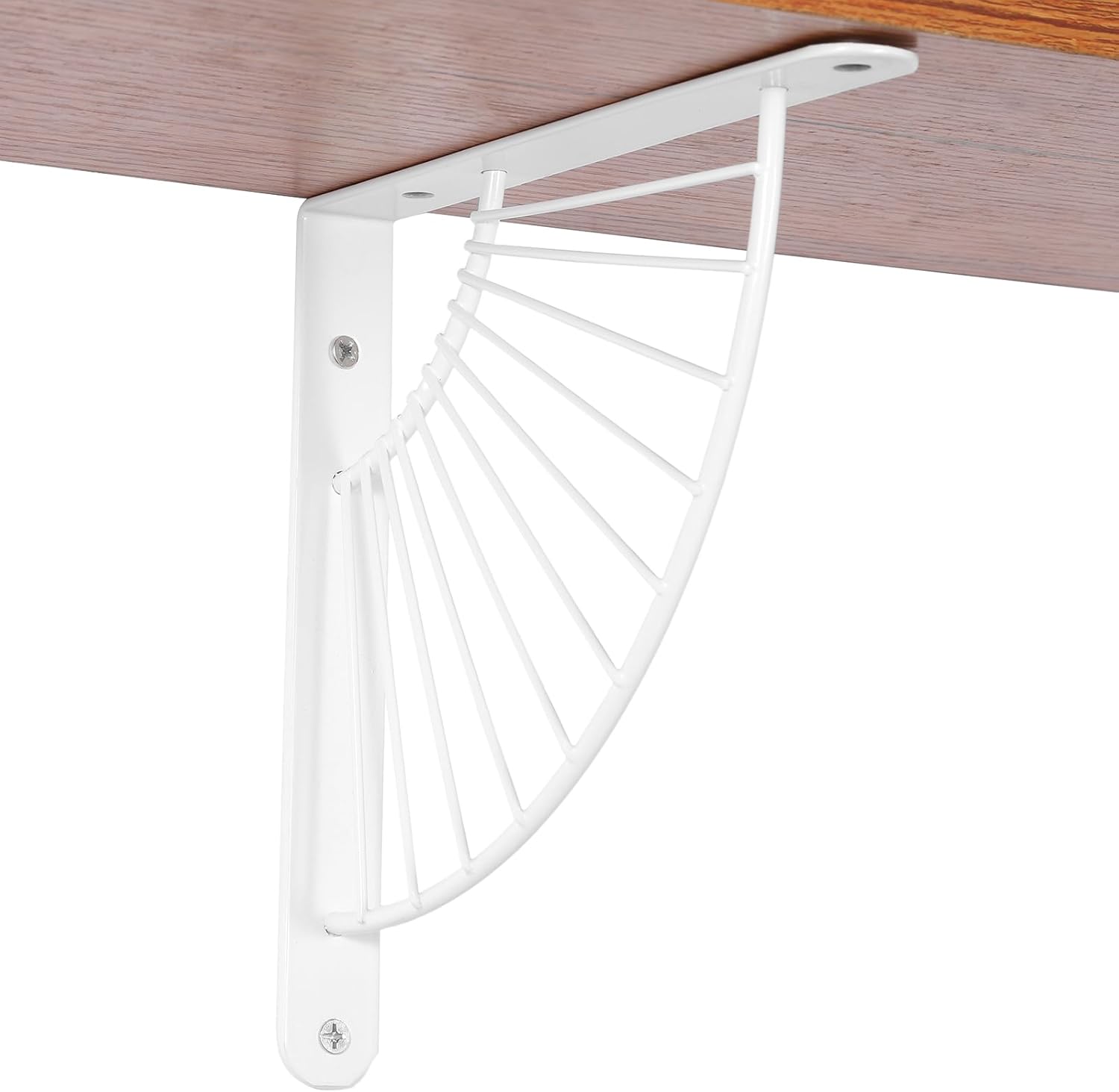 Soportes decorativos para estantes, soportes de metal de latón, decoración de pared, soporte moderno para estantes flotantes de bricolaje, blanco, 6