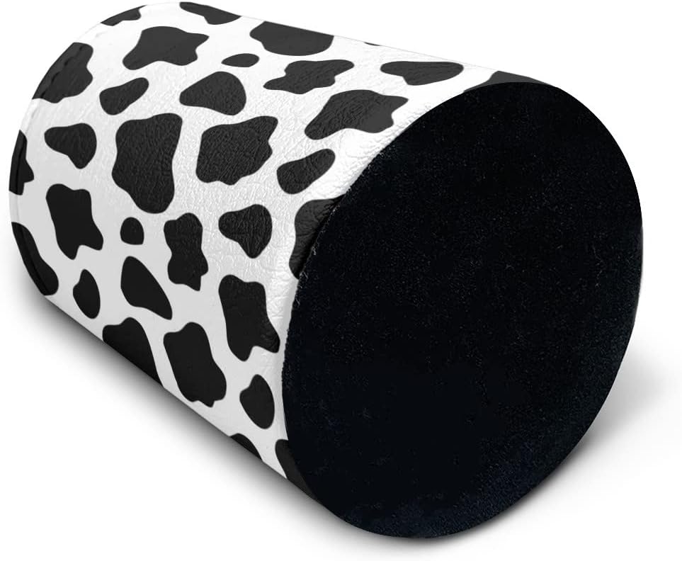 Soporte de pluma de moda con diseño de vaca blanca y negra, decoración de escritorio para niñas, mujeres, niños, soporte redondo para bolígrafos