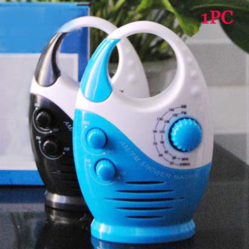 Radio de ducha, 3 V 0.5 W, volumen ajustable, para ducha AM FM, altavoz portátil impermeable, altavoces de ducha para baño, radio inalámbrica con