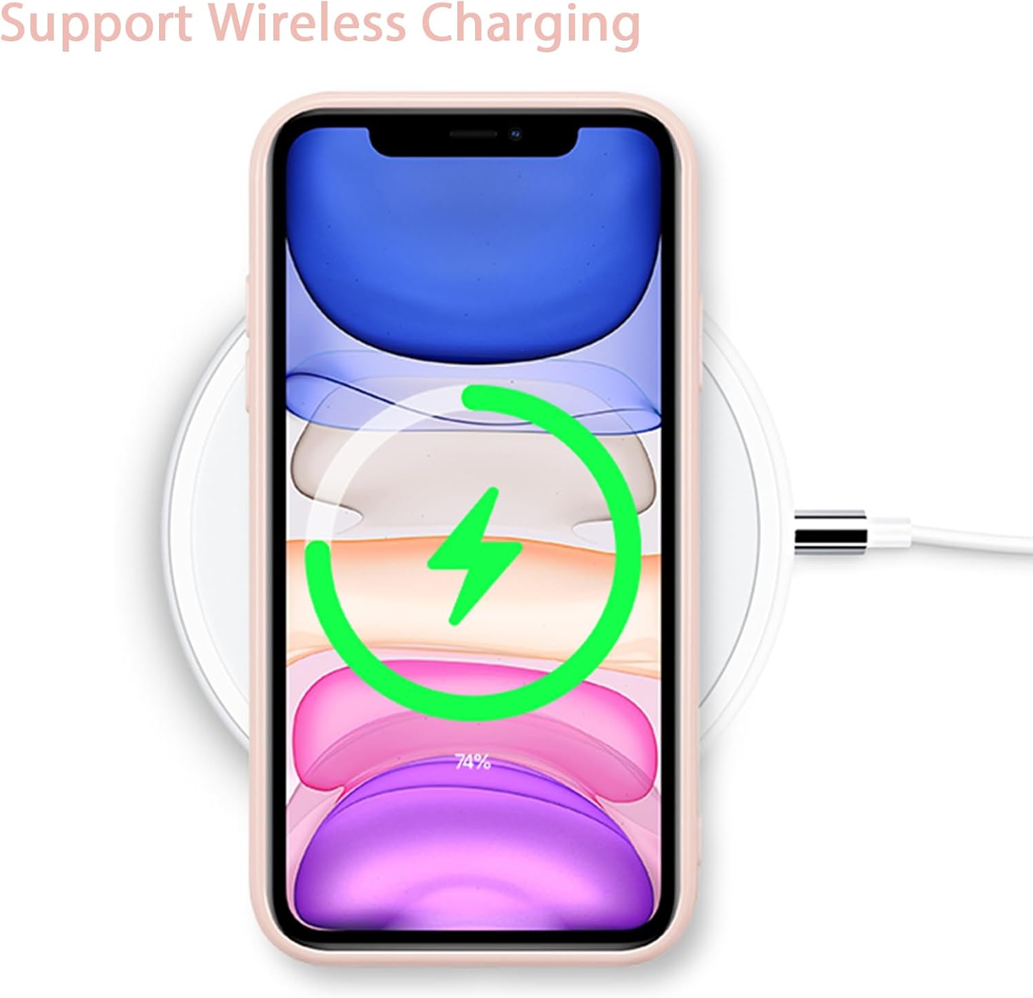 ZTOFERA – Carcasa de silicona para iPhone 11 (6,1 pulgadas), diseño de flores florales, color rosa