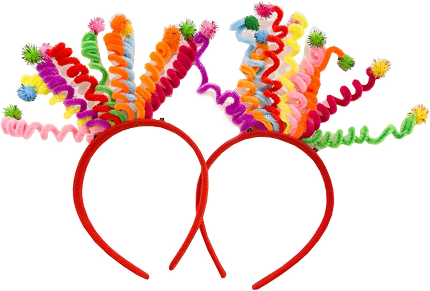 MNZYY 2 piezas divertidas coloridas mujeres niñas diadema mujeres cumpleaños niña dulce princesa banda para el pelo aro decoración fiesta vestido 2