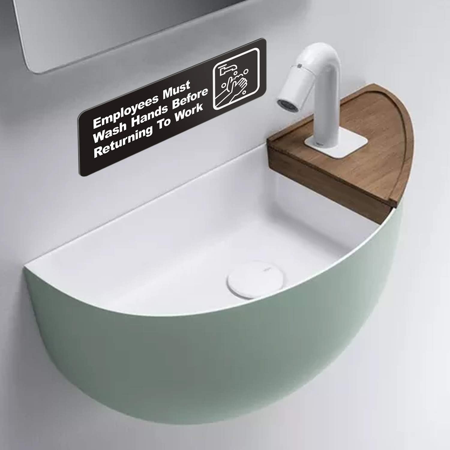 Letrero de plástico acrílico de 9 x 3 pulgadas con símbolos, autoadhesivo, para restaurantes, salones, hotel, motel, paradas de descanso, baños