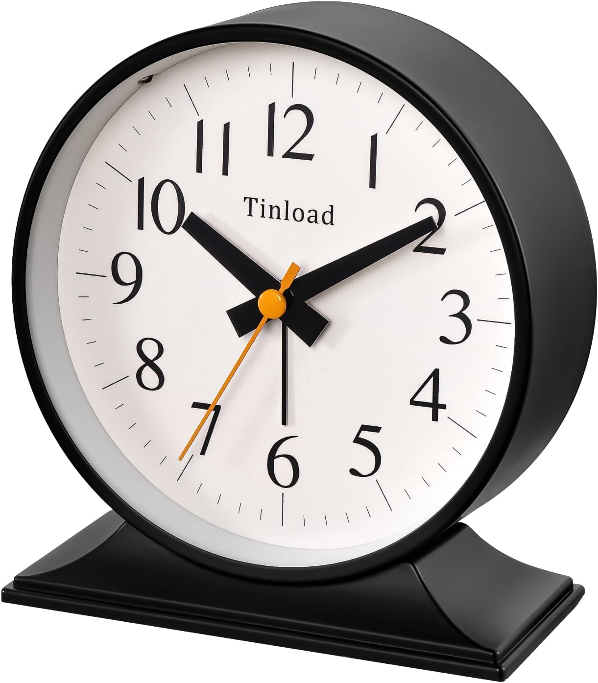 Reloj despertador analógico retro antiguo de 4.5 pulgadas, pequeño reloj silencioso para sala de estar, dormitorio, mesita de noche, escritorio