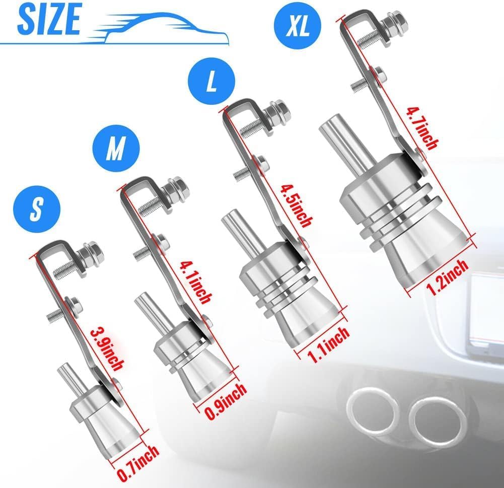 Guwxse Silenciador de escape universal de aluminio Turbo Sound Silbato de tubo de escape de coche Válvula de soplado BOV Tip Simulator Whistler