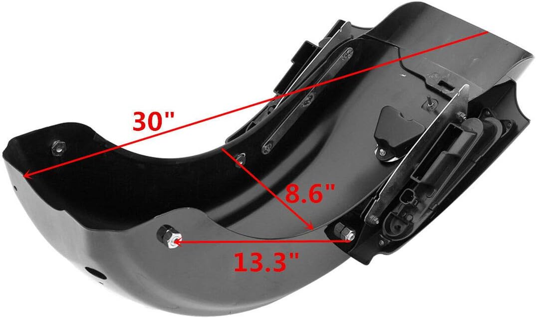 TCMT Rear Fender 5″ Stretched SaddleBag Black Latches Fit For Harley Touring Road King Electra Glide Street Glide Road Glide Ultra 2009-2013