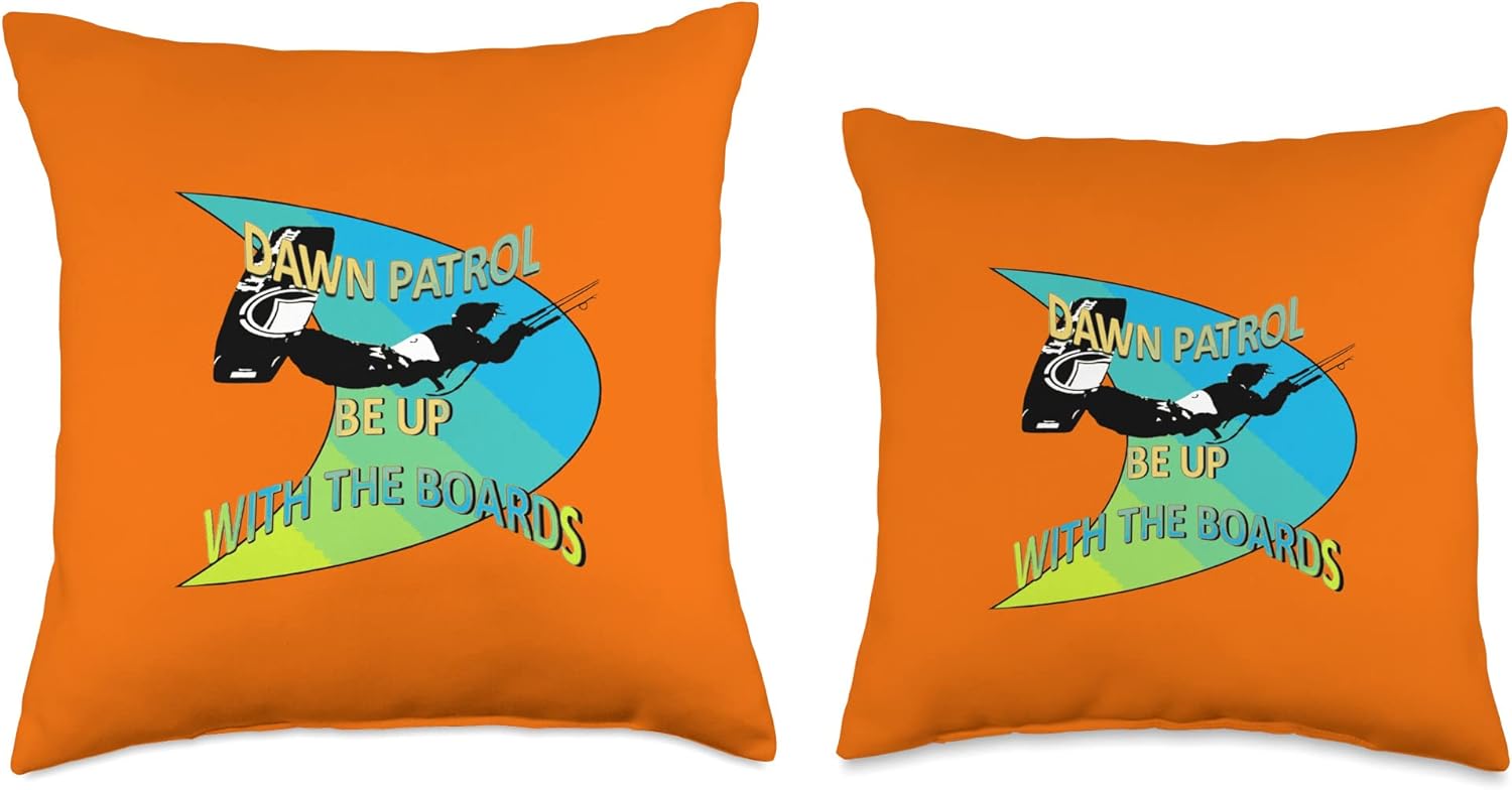 Kitesurf Gifts and Surf Lover Tees by taiche Freestyle Kitesurfer Be Up with The Boards Fun Pun 5 Throw Pillow, 18×18, Multicolor