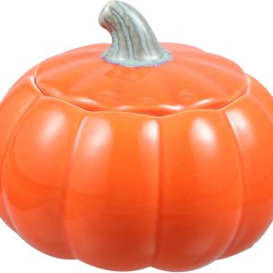 Luxshiny Recipiente con forma de calabaza, tarro de almacenamiento de té, tarro de cerámica para dulces con tapa, tarro de calabaza, contenedor de Luxshiny Recipiente con forma de calabaza, tarro de almacenamiento de té, tarro de cerámica para dulces con tapa, tarro de calabaza, contenedor de