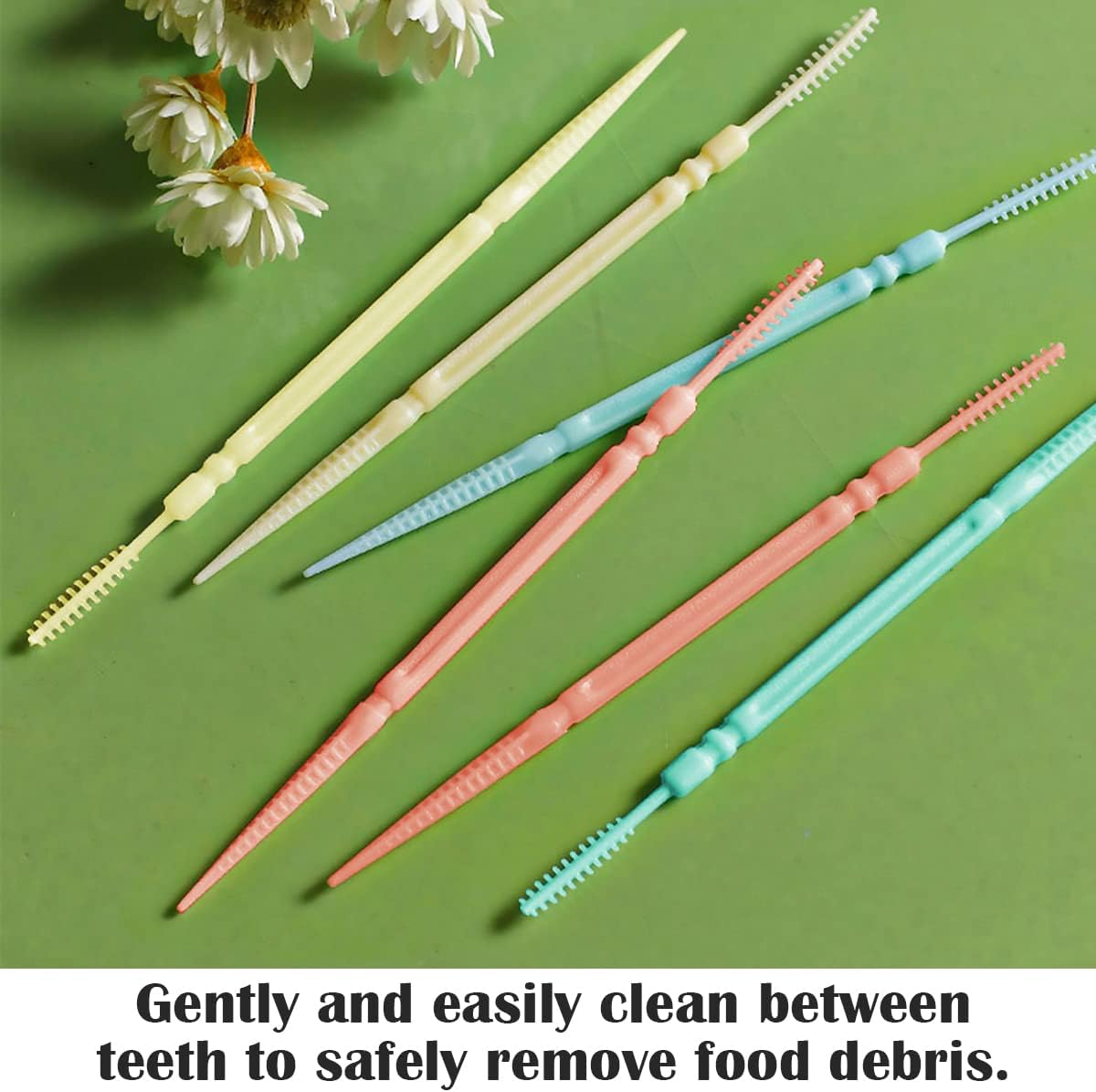 Palillo de dientes interdental desechable de doble cabeza, 1060 unidades, cepillo de plástico, palillos de dientes para el cuidado bucal,