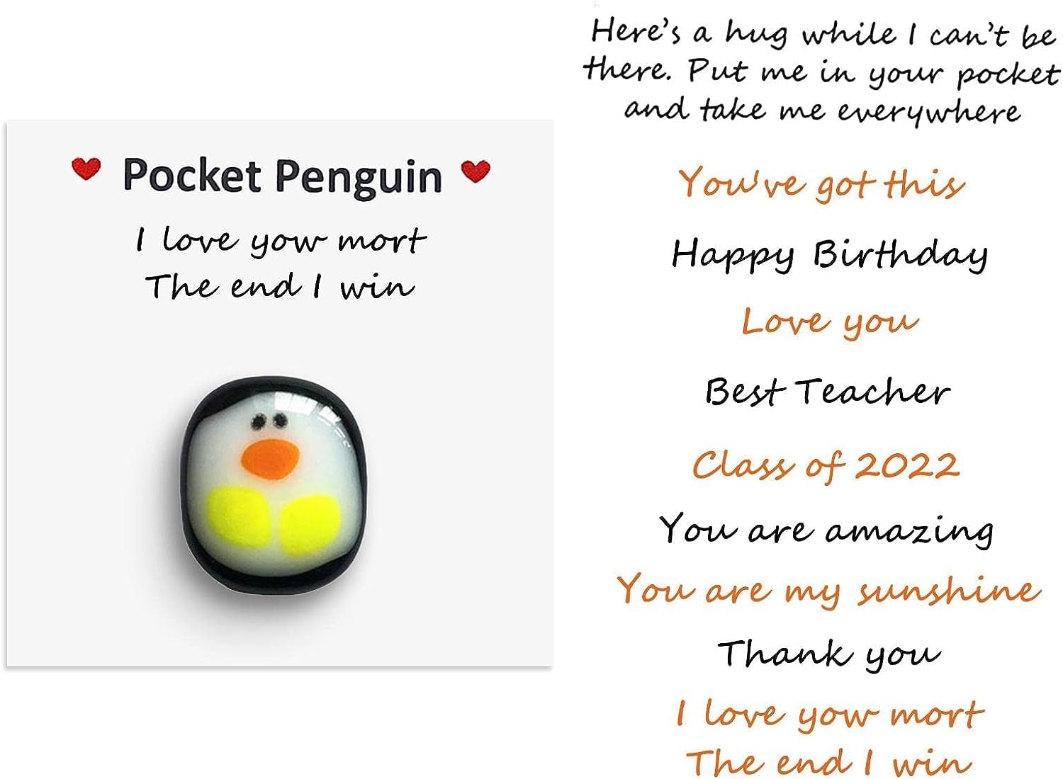 A Little Cute – Tarjetas de felicitación de pingüino de bolsillo gris, mini pingüino de bolsillo de animal, lindo pingüino de bolsillo, decoración