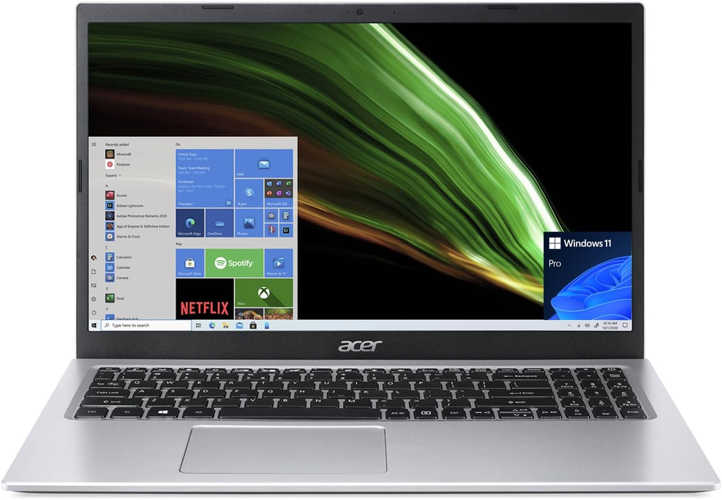 acer Portátil Aspire 3 delgado y ligero, pantalla FHD de 15.6 pulgadas, Intel Core i3-1115G4 de 11 generación hasta 4.1 GHz, 8 GB de RAM, SSD PCIe