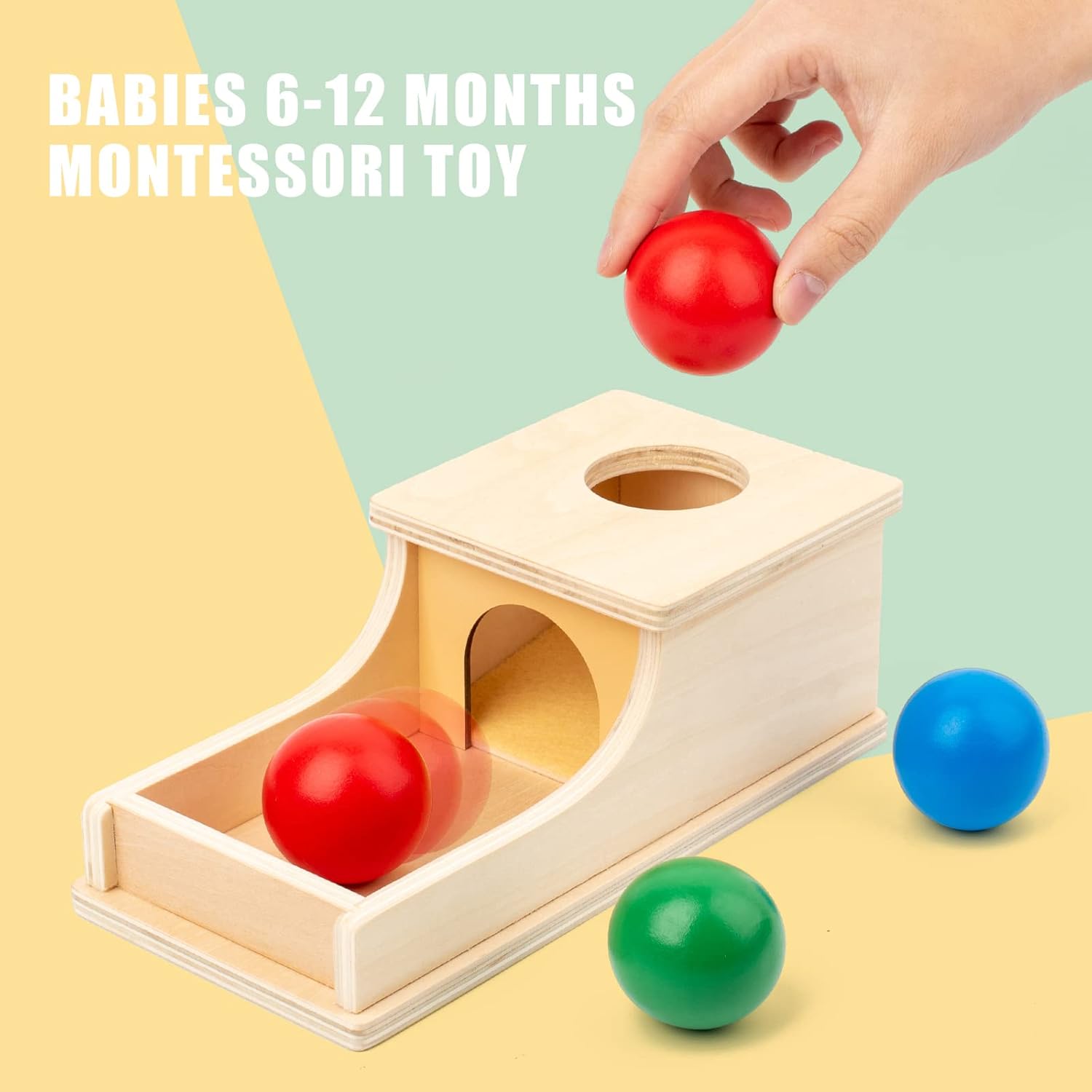Busy edition Montessori Toys – Caja de permanencia de objetos de madera con sonido suave para bebés de 6 meses, 1, 2, 3 años, juguete para niños