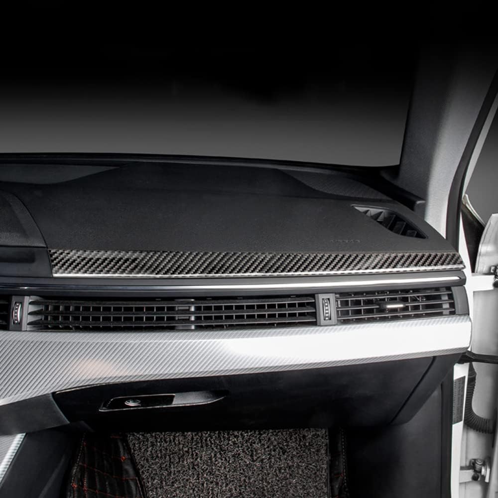 Accesorios interiores de fibra de carbono, cubierta decorativa para Audi A4 B9 2017-2019 (Co-Pilot Dashboard Trim LHD)