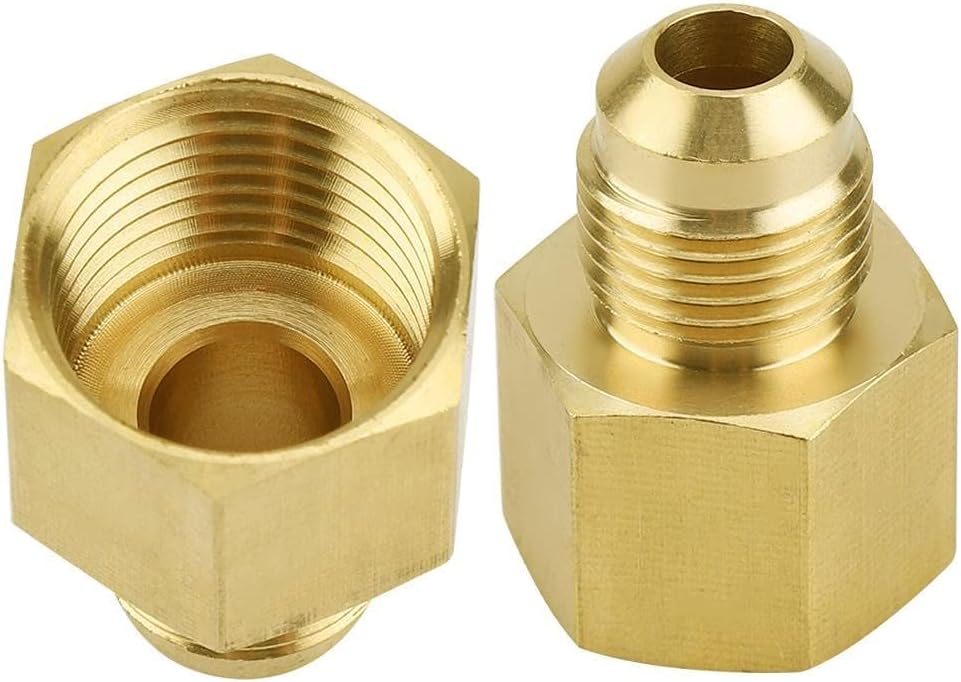 ANPTGHT Adaptador de tubo de latón para acoplamiento de gas de 38 pulgadas macho x 14 pulgadas NPT hembra reductor adaptador de tubo de gas propano