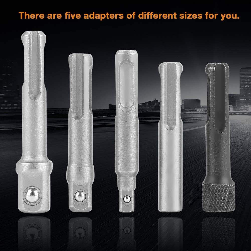 Juego de 5 adaptadores de llaves de enchufe, adaptador SDS Chuck SDS Plus a SDS Max adaptador SDS Plus Adpter accesorios de herramientas eléctricas