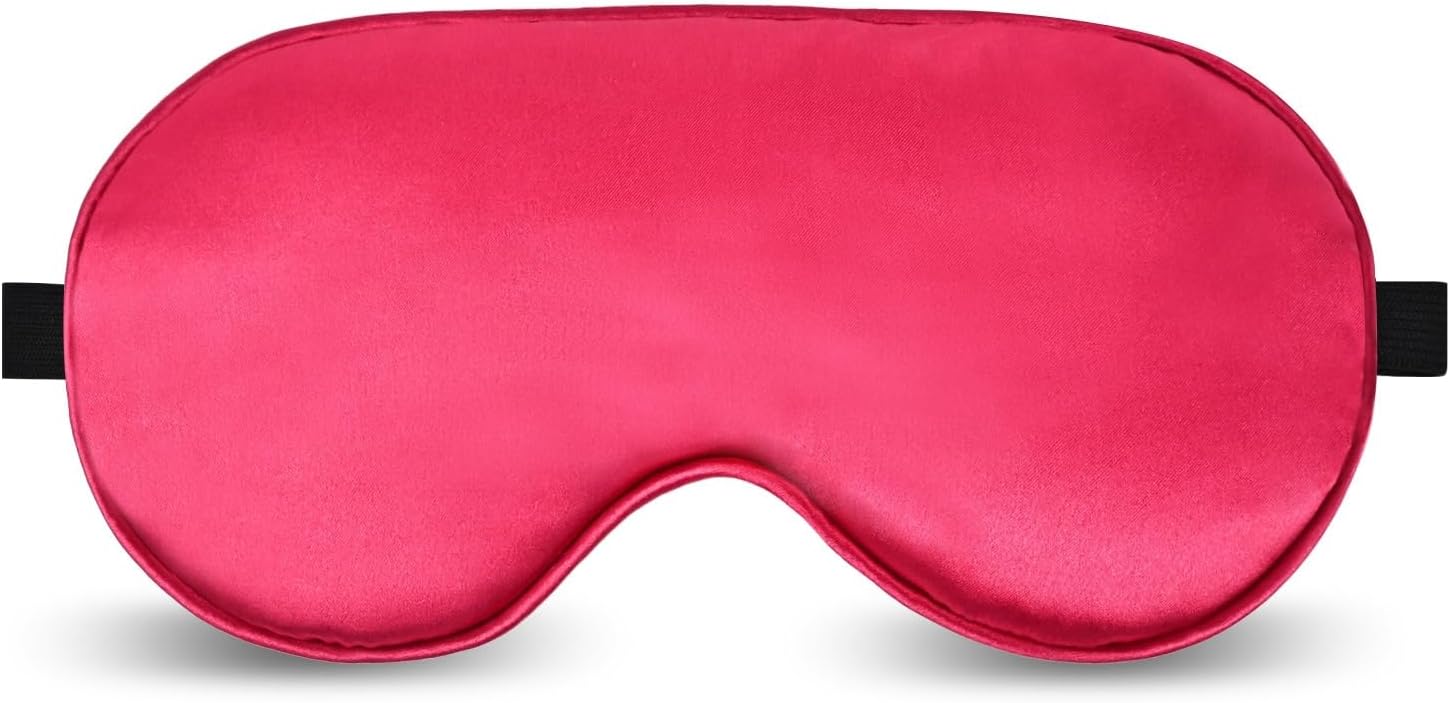 Antifaz de seda para dormir, antifaz para dormir para descanso diurno, cubierta ajustable para mujeres y hombres, bloqueo de luz, elástico, suave,