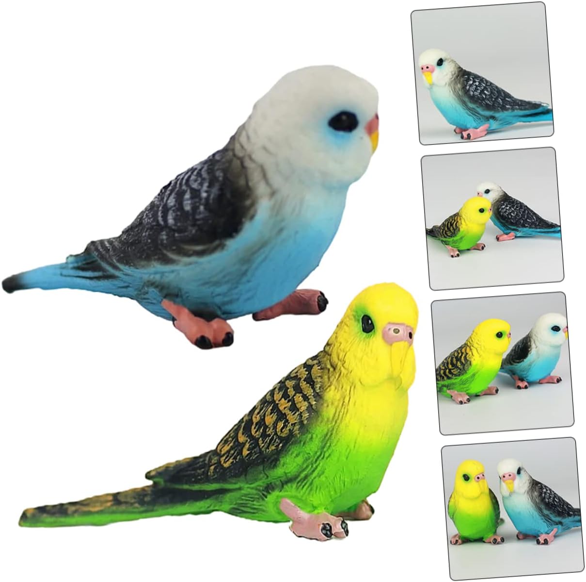 2 piezas de escultura de pájaro de loro de simulación, adornos de árbol de Navidad, figura de pájaro pequeño, decoración del hogar, pájaros, loro