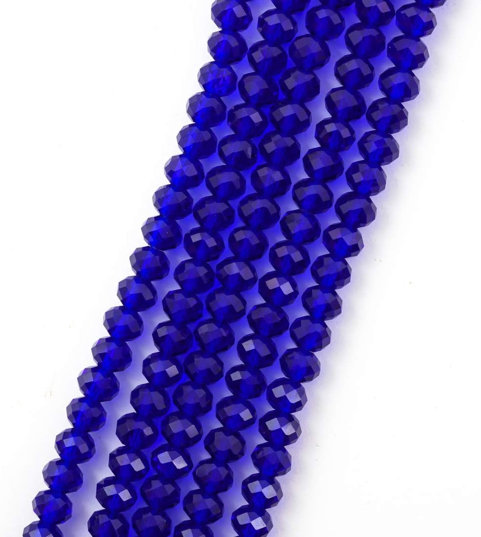 CCR625 – Cuentas sueltas de cristal checo facetadas de 0.236 in, espaciador de vidrio, azul cobalto (420-430 piezas) para joyería y manualidades