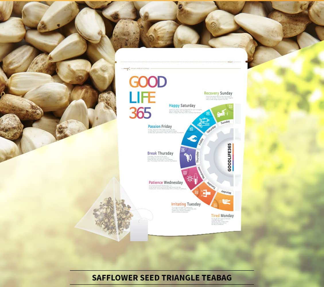 Bolsa de té de semilla de cártamo tostado puro orgánico natural, 50 bolsas de té (filtros biodegradables de bolsas de té de ácido poliláctico)