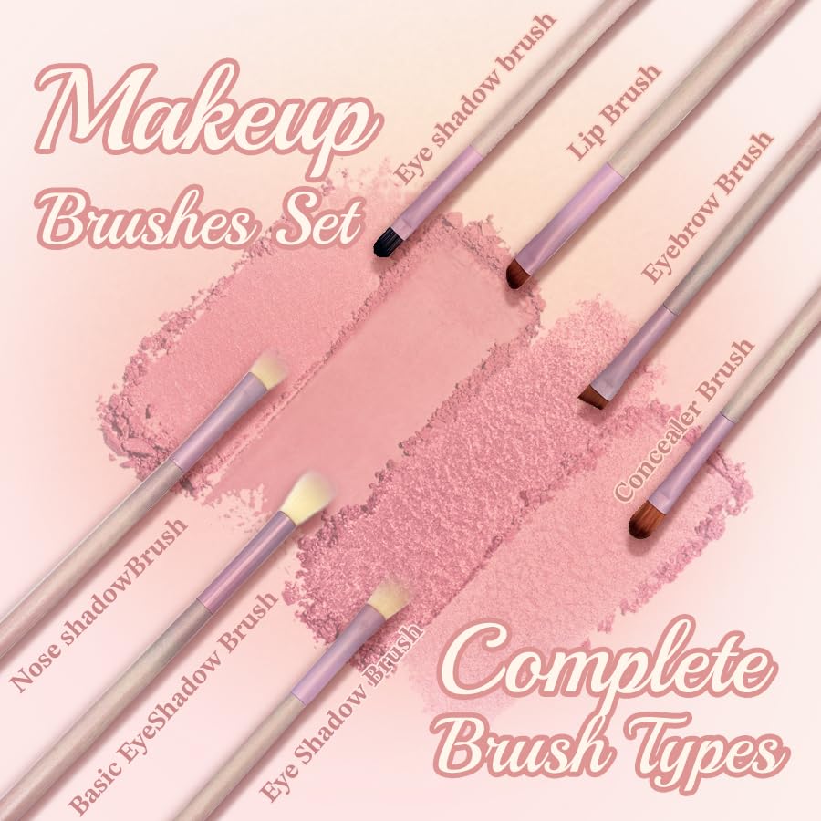 Fantasticlady Juego de 12 brochas de maquillaje, base sintética de alta calidad, correctores de polvo, sombras de ojos, brochas de maquillaje con